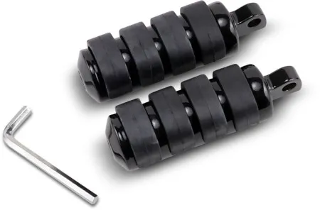 Drag Specialties Soft-Ride Male Mount Footpegs in Black Finish Size Large (361030)