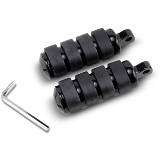 Drag Specialties Soft-Ride Male Mount Footpegs in Black Finish Size Large (361030)