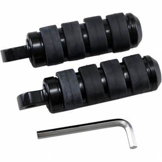 Drag Specialties Soft-Ride Male Mount Footpegs in Black Finish Size Small (361043)