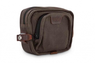 Burly Brand Voyager Handlebar Bag In Dark Oak Canvas (B15-1012D)