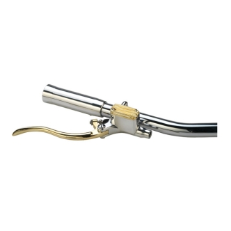 Kustom Tech Deluxe Line Brake Master Cylinder With 12mm Bore In Polished Aluminium & Brass Finish (20-300)