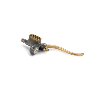 Kustom Tech Deluxe Line Brake Master Cylinder With 12mm Bore In Raw Aluminium & Brass Finish (20-500)