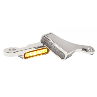 Heinz Bikes Handlebar LED Turn Signals in Natural/Chrome Finish For 2018-2020 Softail Models (HBTSFL18-C)