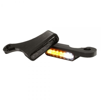 Heinz Bikes Handlebar LED Turn Signals in Aluminium/Black Finish With Included Position Light For 2018-2020 Softail Models (HBTSFL18-PL)