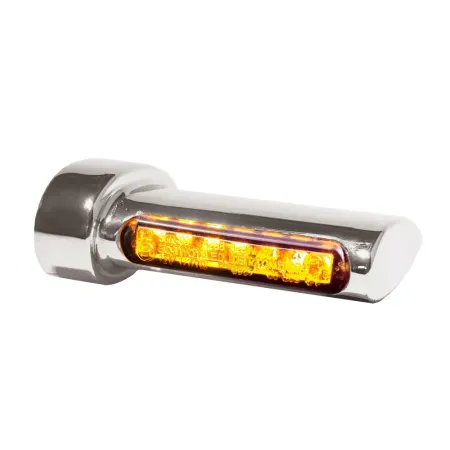 Heinz Bike Winglets LED Turn Signals in Natural/Chrome Finish For 1995-2017 Dyna, 1993-2020 Softail, 1993-2020 Sportster, 2008-2013 XR1200 Models (HBWLTS-C)
