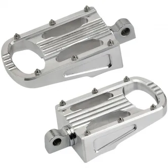 Biltwell Punisher XL Rider Footpegs in Polished For Harley Davidson With Standard Male Mounts (7006-303-01)