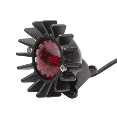 Motone Customs Big Fin Taillight With Fender Mount In Black Finish (MEL002+MEL012)