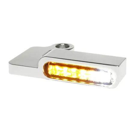 Heinz Bikes LED Handlebar Turn Signals in Natural/Chrome Finish With Included Position Light  For 2004-2013 XL Models (HBTSXL-13-C-PL)