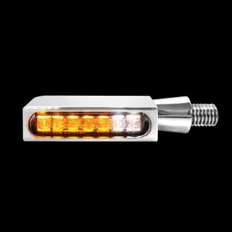 Heinz Bike Blokk-Line LED Blinker in Chrome Finish With Position Light For Universal Use (HBBL-PL-C-1)