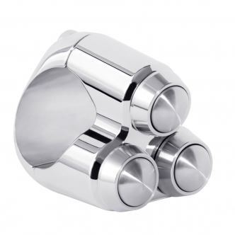 Motone Customs Triple Micro Switch Button Housing In Chrome Finish For 1 Inch Handlebars (MME010)