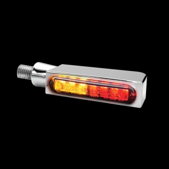 Heinz Bike Blokk-Line LED Blinker in Chrome Finish With Integrated Brake And Rear Lights For Universal Use (HBBL-3TS-C)