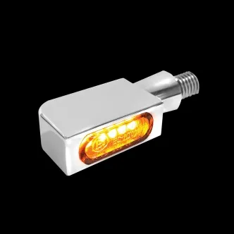 Heinz Bike Blokk-Line Micro LED Blinker in Chrome Finish For Universal Use (HBBL-M-C-1)