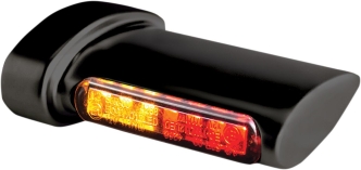 Heinz Bike Winglets LED Turn Signals in Aluminium/Black Finish With Integrated Brake And Rear Lights For 1995-2017 Dyna, 1993-2020 Softail, 1993-2020 Sportster, 2008-2013 XR1200 Models (HBWL3TS)