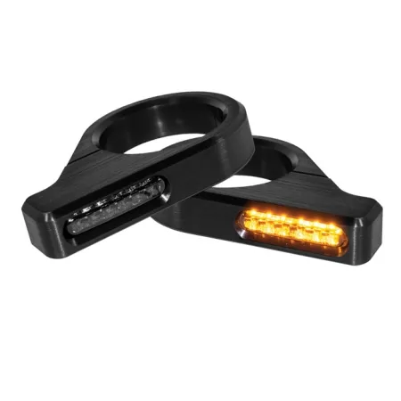 Heinz Bike LED Turn Signals in Aluminium/Black Finish, Classic For 54mm-56mm Fork Tube (HBZCC-56)