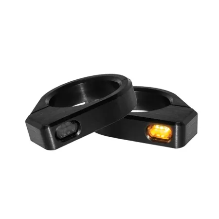 Heinz Bike LED Turn Signals in Aluminium/Black Finish, Micro For 54mm - 56mm Fork Tubes (HBZCM-56)