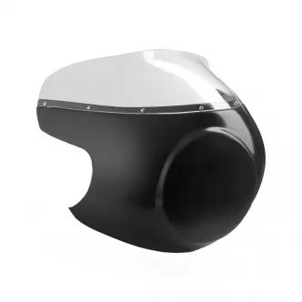 C-Racer Universal Cafe Racer Mask No7.1 With Clear Plexiglass Windshield in Black ABS Plastic Finish (ARM396875)