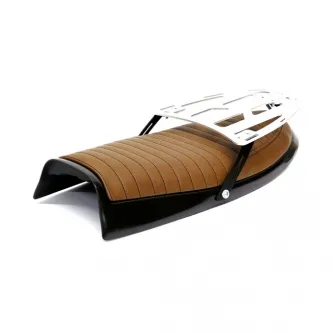 C-Racer BMW R100 Scrambler Seat in Dark Brown Finish 40mm Foam Thick, Synthetic Leather, Seat Pan ABS Plastic For BMW R45/75/80/100 Twin Shock Models (ARM456875)