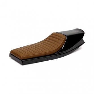 C-Racer Flat Racer Seat in Dark Brown Finish & Unpainted Black Seat Pan, 20mm Foam Thick, Synthetic Leather, Seat Pan ABS Plastic For Universal use (ARM416875)