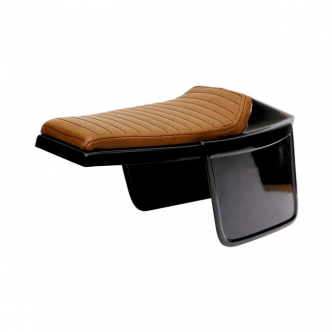 C-Racer, Flat Racer Seat With Side Number Plates in Dark Brown Finish 20mm Thick Foam, Synthetic Leather, ABS Plastic For Universal Use (ARM385875)