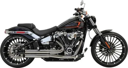 Bassani Exhaust System Pro Street Turn Out in Chrome Finish For 2018-2024 Breakout and Fat Boy Models (1S34D)