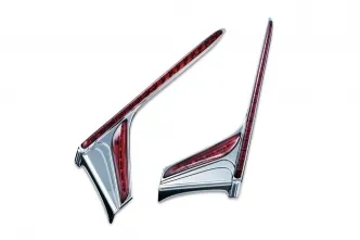 Kuryakyn L.E.D. Vertical Rear Light Strips With Red Lenses In Chrome Finish For Honda 2012-2017 Gold Wing Motorcycles (3237)