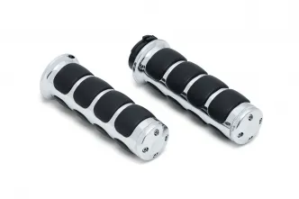 Kuryakyn ISO-Grips In Chrome Finish For Kawasaki, Suzuki, Victory & Yamaha Motorcycles (6235)