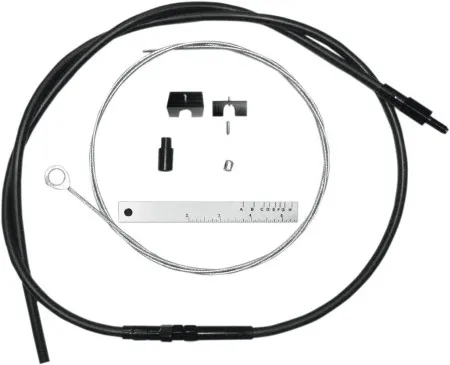 Magnum Build Your Own Clutch Cable Builder Kit in Black Vinyl With Black Fittings For 1999-2016 Touring And 1999-2022 Sportster Models (498252)