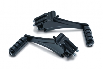 Kuryakyn Adjustable Passenger Footpegs In Gloss Black Finish For Touring 2010-2023 Models (7059)