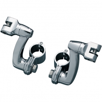 Kuryakyn Longhorn Offset Mounts With 1 Inch Magnum Quick Clamps In Chrome Finish (7985)