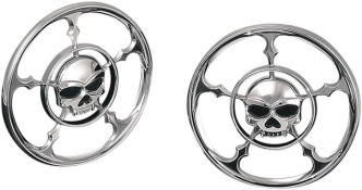 Kuryakyn Zombie Speaker Grills For Harley Davidson 1996-2013 Touring & Trike Motorcycles In Chrome Finish (3787)