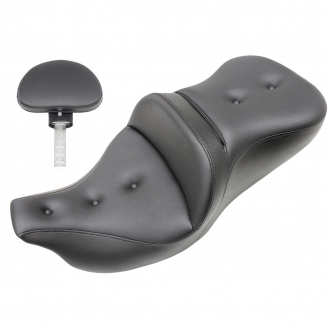 Saddlemen Roadsofa PT 2-Up Seat With Driver's Backrest in Black For 2008-2023 FLHR, FLHT, FLHX & FLTR Models (808-07B-181BR)