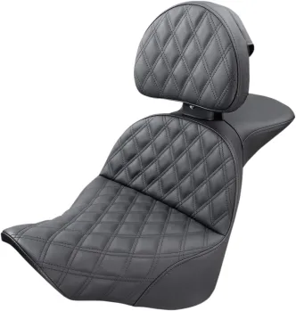 Saddlemen Explorer LS 2-Up Seat With Driver's Backrest in Black For 2018-2023 Fat Boy FLFB/FLFBS Models (818-27-030LS)