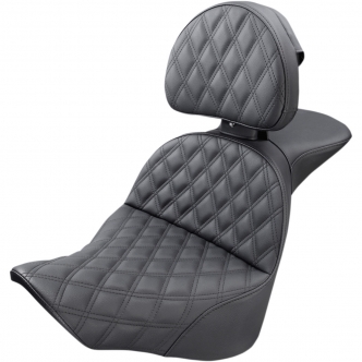 Saddlemen Explorer LS 2-Up Seat With Driver's Backrest in Black For 2018-2023 Fat Boy FLFB/FLFBS Models (818-27-030LS)
