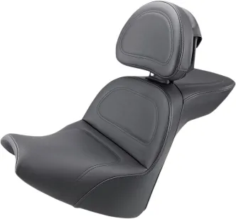 Saddlemen Explorer Ultimate Comfort 2-Up Seat With Driver's Backrest in Black For 2018-2023 FXBR/FXBRS Breakout Models (818-31-030)