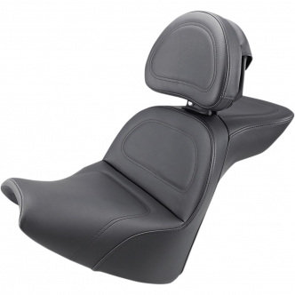 Saddlemen Explorer Ultimate Comfort 2-Up Seat With Driver's Backrest in Black For 2018-2020 FXBR/FXBRS Breakout Models (818-31-030)
