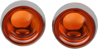 Kuryakyn Deep Dish Bezels With Amber Lenses In Chrome Finish (2268)