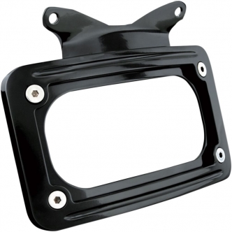 Kuryakyn Curved License Plate Mount In Gloss Black Finish For Harley Davidson 2010-2023 Touring Motorcycles (3147)