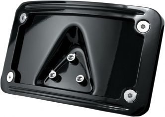 Kuryakyn Curved Laydown License Plate Mount With Frame In Gloss Black Finish (3148)