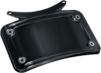 Kuryakyn Curved License Plate Frame In Gloss Black Finish For Kuryakyn Bullet Light Rear Turn Signal Bars (3143)