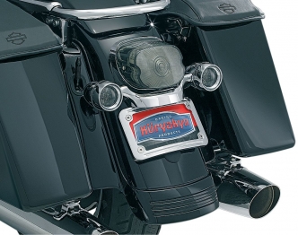 Kuryakyn Curved License Plate Mount In Chrome Finish For Harley Davidson 2006-2023 Touring & 2012-2016 Dyna Switchback Motorcycles (3163)