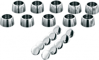 Kuryakyn Hollow Point Sleeve & Hot Spot Kit In Chrome Finish For Harley Davidson 1/4 Inch Sprocket Head Screws (7771)