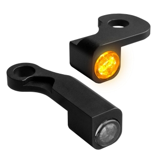 Heinz Bikes NANO Series LED Turn Signals H-D Handlebars in Black Finish For 2015-2017 Softail (Except Breakout With Hydraulic Clutch) Models (HBTSN-FL15)