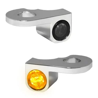 Heinz Bikes NANO Series LED Turn Signals H-D Handlebars in Chrome Finish For 2000-2014 Softail (Except Breakout And S With Hydraulic Clutch) Models (HBTSN-FL-14-C)