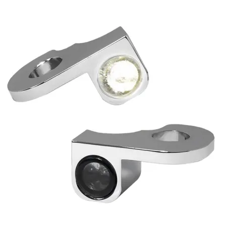Heinz Bikes NANO Series LED Handlebar Turn Signals H-D in Chrome Finish With Position Light For 2014-2017 Softail Slim S & Fat Boy S Models (HBTSN-S14-C-PL)