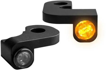 Heinz Bikes NANO Series LED Handlebar Turn Signals in Black Finish With Position Light For 1999-2008 Touring Models With Cable Clutch (HBTSN-FLH-08-PL)