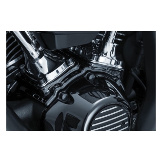 Kuryakyn Kool Kaps Engine Kit In Gloss Black Finish For Harley Davidson 2017-2023 Touring & Trike Models And 2018-2023 Softail Motorcycles (2465)