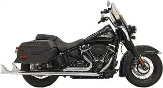 Bassani Exhaust 33 Inch Fishtail 2-1/4 Inch Diameter Exhaust System With Baffles in Chrome Finish For 2018-2024 Softail Deluxe & Heritage Classic Models (1S96E-33)