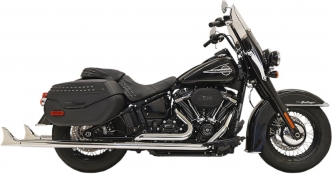 Bassani Exhaust 36 Inch Fishtail 2-1/4 Inch Diameter Exhaust System With Baffles 2-Into-2 in Chrome Finish For 2018-2023 Softail Deluxe & Heritage Classic Models (1S96E-36)