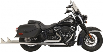Bassani Exhaust 39 Inch Fishtail 2-1/4 Inch Diameter Exhaust System Without Baffles 2-Into-2 in Chrome Finish For 2018-2023 Softail Deluxe & Heritage Classic Models (1S86E-39)