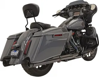 Bassani Exhaust 4 Inch Diameter DNT Mufflers in Chrome Finish With Black End Caps For 2017-2024 Touring Electra Glide, Street Glide & Road Glide Models (1F73DNT5)